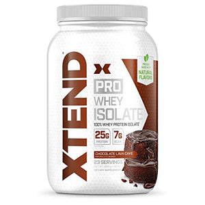 XTEND Pro Protein Powder Chocolate Lava Cake | 100% Whey Protein Isolate | Keto Friendly + 7g BCAAs with Natural Flavors | Gluten Free Low Fat Post Workout Drink | 1.8lbs