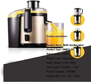 ZOUSHUAIDEDIAN Juicer, Slow Masticating Juicer, Filter Juice Machine for High Nutrient Juice, Cold Press Juicer, Easy to Clean,Safe Chute, Stainless Steel Citrus Juicer(Multifunctional Juicer)