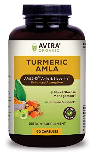 Avira Organic Organics Organic Turmeric Amla 90count Yellow