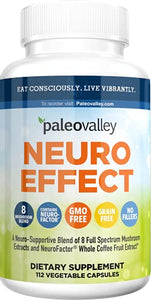 Paleovalley: NeuroEffect - Advanced Wellness and Immune Supplement - 112 Veggie Capsules - Natural Support for Focus, Memory, Stress Relief, and Energy - Flavorless - 8 Organic Mushroom Blend