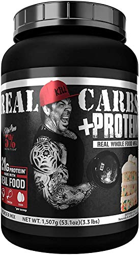 Rich Piana 5% Nutrition Real Carbs + Protein with Real Food Meal Replacement Powder, Complex Carbohydrates, Low Glycemic Recovery, Lean Muscle Mass Gainer, 53.1 oz, 22 Servings (Birthday Cake)