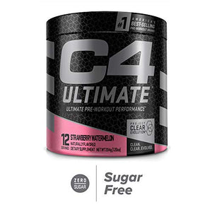 C4 Ultimate Pre Workout Powder Strawberry Watermelon | Sugar Free Preworkout Energy Supplement for Men & Women | 300mg Caffeine + 3.2g Beta Alanine + 2 Patented Creatines | 12 Servings