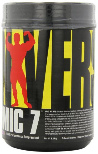 Universal Nutrition - Atomic 7 Enhanced BCAA Supplement - 8g BCAA with 2g Glutamine, 1g Citrulline Malate, 500mg L-Taurine - Groovy Grape - 70 Servings