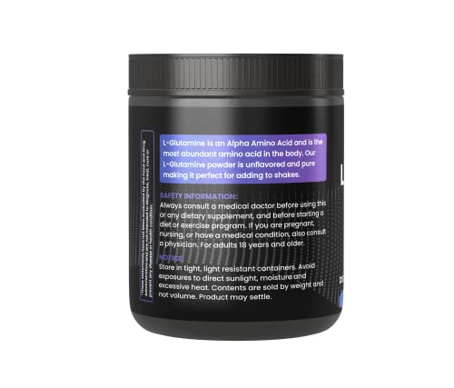 Pure Organic Ingredients L-Glutamine Powder, (12 oz), Natural Amino Acid, Flavorless, Always Pure