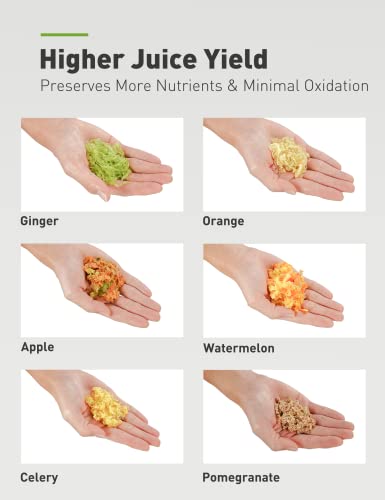 JOYOUNG Juicer Machines with Upgraded Ceramic Auger Masticating Juicer Higher Juice Yield, Slow Juicer 3 inches Large Feed Chute BPA Free Easy to Clean