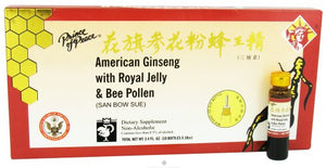 Amer Ginseng with Royal Jelly Bee Pollen (10 Single Serving Bottles)