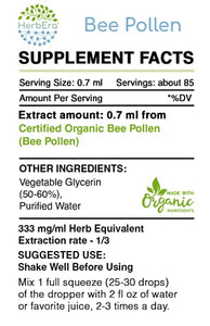 Bee Pollen B60 Alcohol-Free Herbal Extract Tincture,Super-Concentrated Organic Bee Pollen (Bee Pollen) Dried Pollen (2 fl oz)