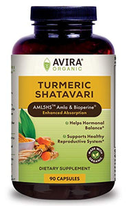 Avira Organic Turmeric Shatavari – Super Fusion With Amla, Curcumin And Bioperine, Helps Support Immune And Reproductive Function, Enhanced Absorption, Max Strength-2190mg Per Day Intake