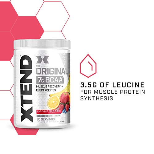 XTEND Original BCAA Powder Knockout Fruit Punch | Sugar Free Post Workout Muscle Recovery Drink with Amino Acids | 7g BCAAs for Men & Women | 30 Servings