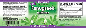 BlueBonnet Fenugreek Seed Extract Supplement, 60 Count