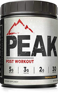 Peak Post Workout - BCAA 2:1:1 by Kodiak Supplements - Creatine - Glutamine - Muscle Recovery and Strength Building Supplement - 30 Servings - Tropical Mango