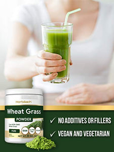 Wheatgrass Powder | 8oz | Vegan, Raw, Non GMO & Gluten Free Wheat Grass Superfood Powder | by Horbaach
