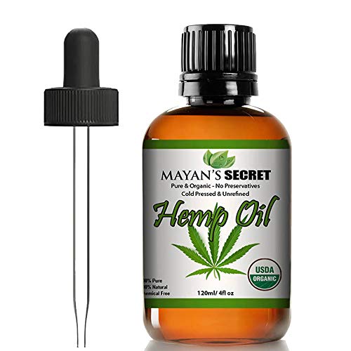 Hemp Seed Oil USDA Certified Organic Virgin Cold-Pressed High in Omega 3-6-9 Fatty Acids- Not CBD oil- Sativa Oil-, Non-GMO, Cruelty Free- Large 4oz Glass Bottle