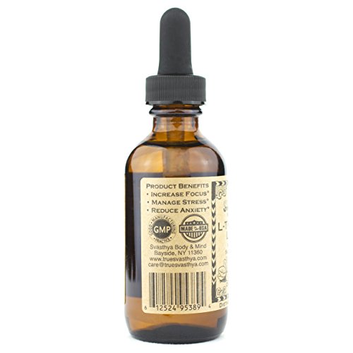 SVASTHYA BODY & MIND Liquid L-Theanine, 2 oz (Pack of 1)