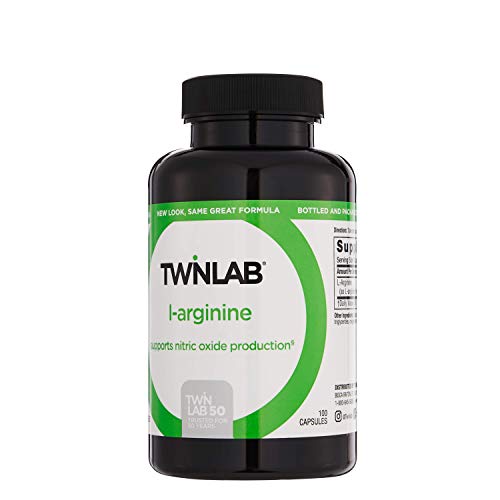 Twinlab L ARGININE 500MG - 100 Cap- Supports Nitric Oxide Production | Free Form Amino Acid