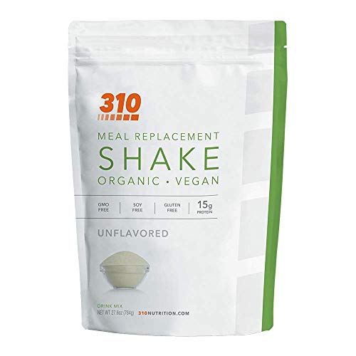 Vegan Organic Plant Protein Powder and Meal Replacement Shake - By 310 Nutrition - Gluten, Dairy and Soy Free - 0g of Sugar | Keto and Paleo Friendly… (Unflavored, 28 Servings)