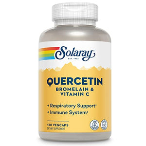 Solaray QBC Plex | Quercetin & Bromelain Plus Vitamin C | Year Round Immune Function & Respiratory Health Support | Non-GMO & Vegan | 120 VegCaps