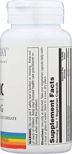 Solaray Zinc Amino Acid Chelate 50 mg VCapsules, 100 Count