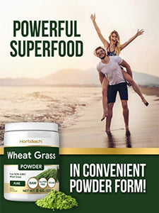 Wheatgrass Powder | 8oz | Vegan, Raw, Non GMO & Gluten Free Wheat Grass Superfood Powder | by Horbaach