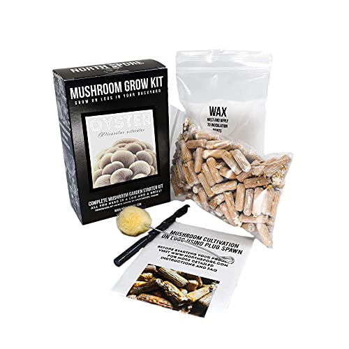 North Spore Blue Oyster Mushroom Log Kit, Outdoor DIY Mushroom Kit, Easy & Fun Wellness Hobby, Includes 100 Count Mushroom Plugs for Logs, Made in USA, Gourmet Culinary Mushrooms, Medicinal Mushrooms