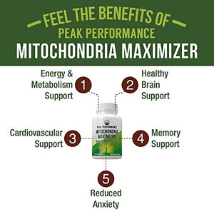 Mitochondria Maximizer with CoQ10 and Active PQQ. Best Mitochondrial Support Supplement with MCT Oil. Natural Cellular Generator for Clean, Focused Energy 60 Vegetarian Capsules