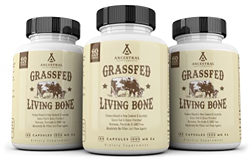 Ancestral Supplements Grass Fed Living Bone — Supports Bone Strength, Flexibility, and Remineralization (60 Day Supply)