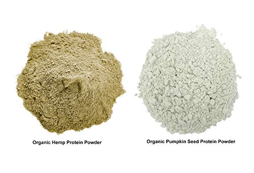 Organic Protein Powders Bundle - Organic Hemp Protein Powder, 2 Pounds and Organic Pumpkin Seeds Protein Powder, 2 Pounds - Non-GMO, Kosher, Raw, Vegan Superfood