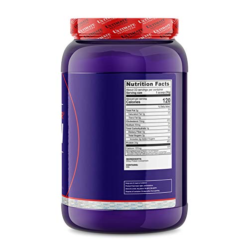 Ultimate Nutrition RAW Whey Protein Concentrate Powder with No Added Ingredients or Flavors – 24 Grams of Protein Per Serving with 5.5 Grams of BCAAs, 4.4 Pounds, Unflavored