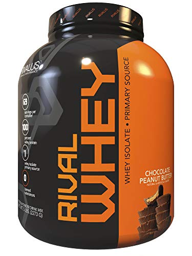 Rivalus Rivalwhey – Chocolate Peanut Butter 5lb - 100% Whey Protein, Whey Protein Isolate Primary Source, Clean Nutritional Profile, BCAAs, No Banned Substances, Made in USA