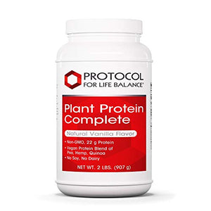 Protocol Plant Protein Complete - Pea, Hemp, and Quinoa Protein Shake - Vanilla - 2 Lbs (907 g)