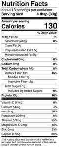 Manitoba Harvest Hemp Yeah! Organic Max with 13 g Fiber & 13 g Protein Powder, Unsweetened, 2.5 g Omegas 3&6 per Serving, Keto-Friendly, 16 Oz