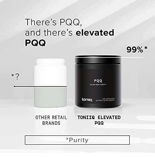 Ultra High Purity PQQ Capsules - 99%+ Highly Purified and Highly Bioavailable -120 Capsules - 20mg Concentrated Formula - Pyrroloquinoline Quinone Supplement