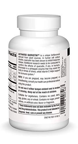 Source Naturals Activated Quercetin - Plant-Derived Bioflavonoid Complex - Seasonal & Immune Defense - 100 Tablets Vegetarian Friendly