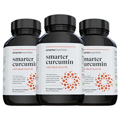 Smarter Nutrition Curcumin - Potency and Absorption in a SoftGel | The Most Active Form of Curcuminoid | 95% Tetra-Hydro Curcuminoids, 3 pack of 60 capsules - 90 Servings
