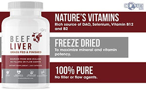 Grass Fed Beef Liver – (200 Count) Sourced from New Zealand. Source for Heme Iron, Vitamin A and The Vitamin B Complex