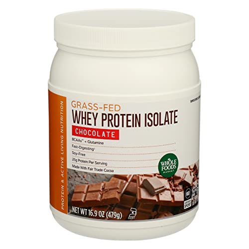 Whole Foods Market, Grass-Fed Whey Protein Isolate, Chocolate, 16.9 Ounce