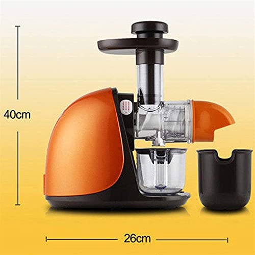 XUERUIGANG Juicer Machines, Slow Masticating Juicer Extractor Easy to Clean, Quiet Motor & Reverse Function, BPA-Free, Cold Press Juicer with Brush (Orange)