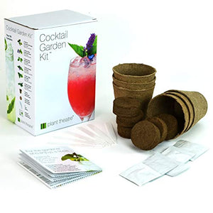 Plant Theatre Cocktail Herb Garden Kit - Grow 6 Varieties of Plants for Cocktails with Seeds, Starter Pots, Planting Markers and Peat Discs - Gardening Gifts for Women & Men﻿