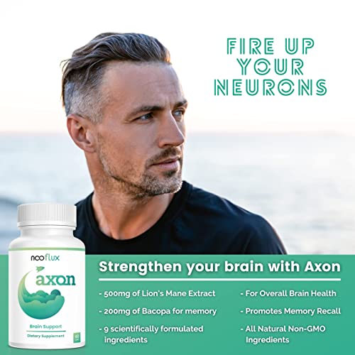 Brain Support Supplement - Enhance Memory, Brain Function, & Boost Concentration - Nootropics & Adaptogens - Lions Mane Bacopa Monnieri Citicoline Ginkgo Biloba - Axon by Nooflux…