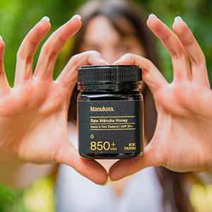 Manukora UMF 20+/MGO 850+ Raw Mānuka Honey (250g/8.8oz) Authentic Non-GMO New Zealand Honey, UMF & MGO Certified, Traceable from Hive to Hand