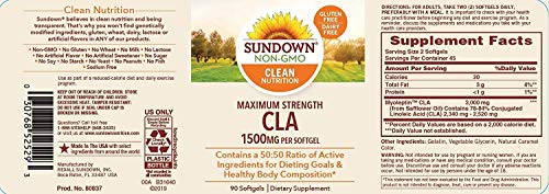 Sundown Maximum Strength CLA 1500 mg, 90 Softgels