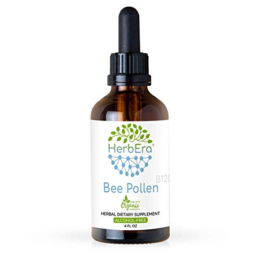 Bee Pollen B120 Alcohol-Free Herbal Extract Tincture, Super-Concentrated Organic Bee Pollen (Bee Pollen) Dried Pollen (4 fl oz)