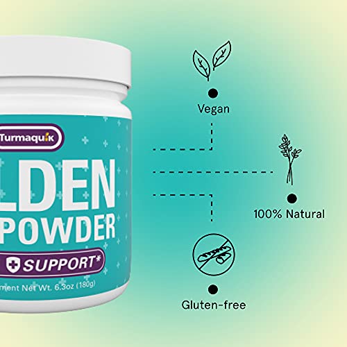 Organic Turmeric Powder, Golden Milk Immunity Aid Drink, Superfood Blend Black Pepper, Curcumin, Cinnamon, Cardamom, Vitamins C, D, B6, B12, Zinc, Golden Milk Latte Immune Support Drink, 180 Servings