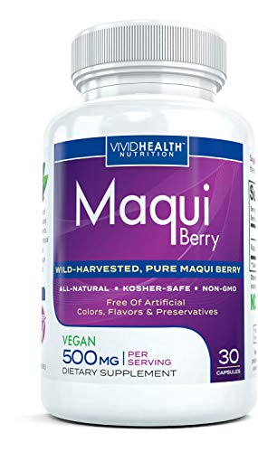 Pure Maqui Berry Extract Capsules | Pharmacist Recommended Formula for Antioxidant & Inflammation Support | Healthy Aging and Weight Loss Supplement | All Natural Superfood - 500mg, 30 caps