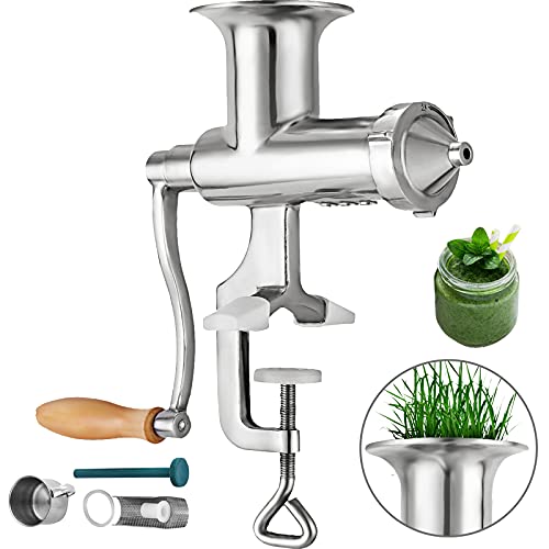 Happybuy Wheatgrass Extractor Portable Wheatgrass Juicer with 3 Sieves Wheatgrass Juicers Manual Stainless Steel Wheatgrass Extractor Machine for Wheat Grass Fruit Vegetable