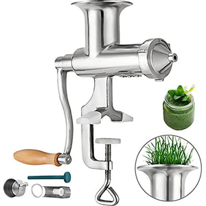 Happybuy Wheatgrass Extractor Portable Wheatgrass Juicer with 3 Sieves Wheatgrass Juicers Manual Stainless Steel Wheatgrass Extractor Machine for Wheat Grass Fruit Vegetable