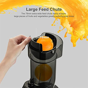 QXWJ Juicer Machine,Slow Masticating Juicer,Wide-Groove Slow Chewing Juicer for High-Nutrient Fruit and Vegetable Juice Cold-Pressed Juicer BPA-Free,Easy to Clean