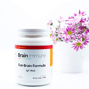 Brain Bean Brain-Immune | Advanced Formula to Support Leaky Gut, Leaky Brain, Immune System | with 10g Colostrum with Lactoferrin, 5g L-Glutamine, 4g IgY Max, and 1g Inulin | 30 Servings