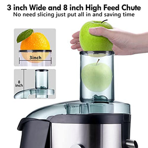 1100W High Speed Centrifugal Juicer Machine Juice Extractor,4 Speed Control & Pulse Function & LCD Screen, 3” Wide 8" High Feed Chute,Easy to Clean,BPA Free,Included Brush