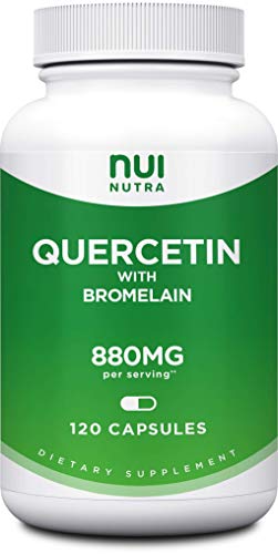 Quercetin with Bromelain 1045mg | Cardiovascular Support |120 Capsules - Nui Nutra High Strength Quercetin Capsules 880mg/serving - Extra Strength Quercetin Supplement